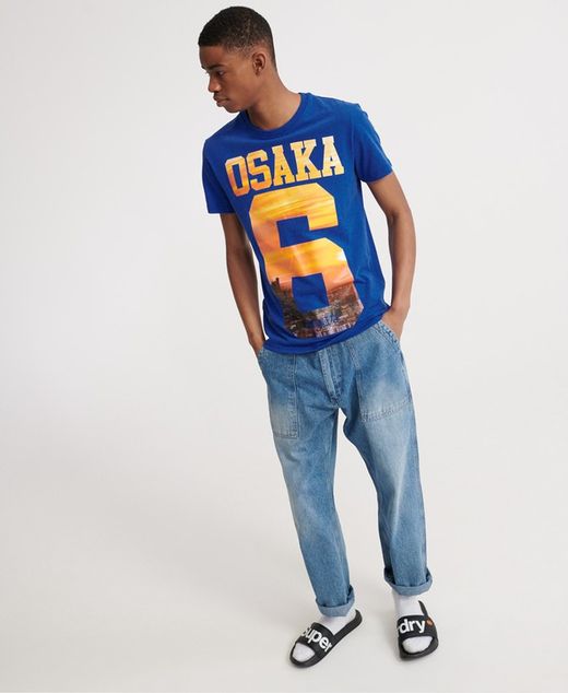 T-shirt con stampa Osaka 6 Superdry Mazarine Blue