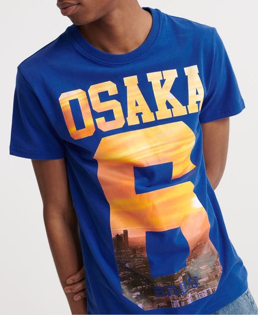 T-shirt con stampa Osaka 6 Superdry Mazarine Blue