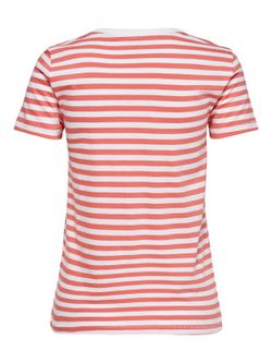 Camiseta con rayas y mensaje en el pecho Only Bright White