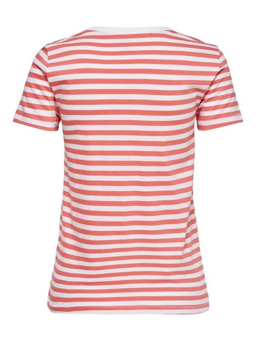 Camiseta con rayas y mensaje en el pecho Only Bright White