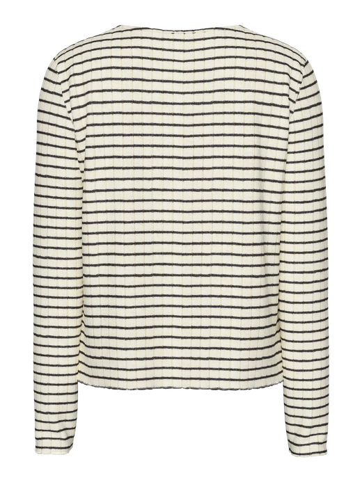 Camiseta corta de canalé con rayas Pieces Birch