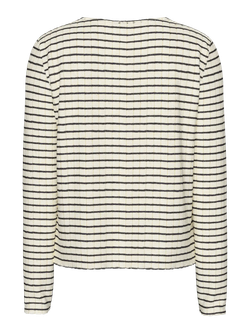 Camiseta corta de canalé con rayas Pieces Birch