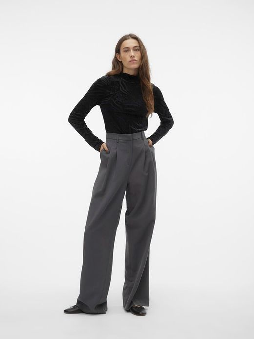 Camiseta cuello alto con estampado transparencias Vero Moda Black