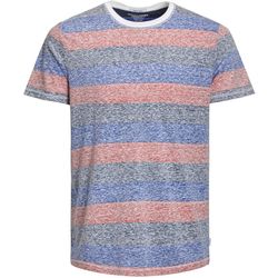 T-Shirt girocollo rossa ardente di Jack & Jones con strisce larghe