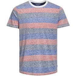 T-Shirt girocollo rossa ardente di Jack & Jones con strisce larghe
