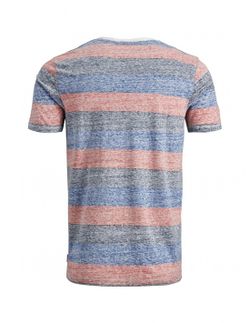 T-Shirt girocollo rossa ardente di Jack & Jones con strisce larghe