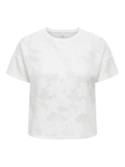 Camiseta de m/c calada con flores Only Cloud Dancer
