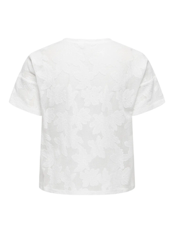 Camiseta de m/c calada con flores Only Cloud Dancer