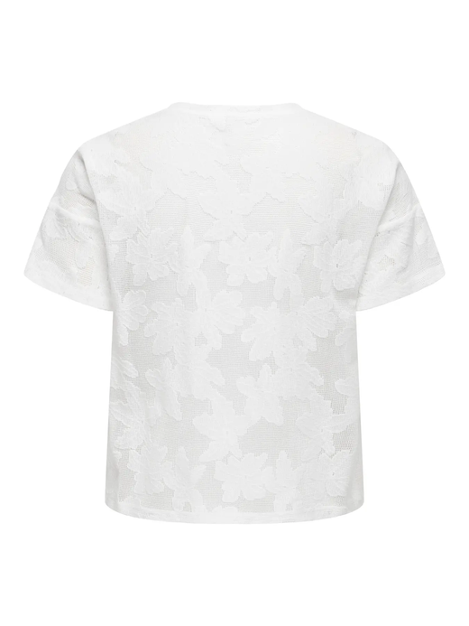 Camiseta de m/c calada con flores Only Cloud Dancer