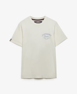 Camiseta de m/c con backprint letras branding Superdry Off White