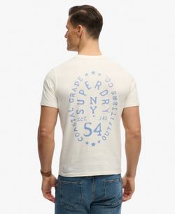 Camiseta de m/c con backprint letras branding Superdry Off White