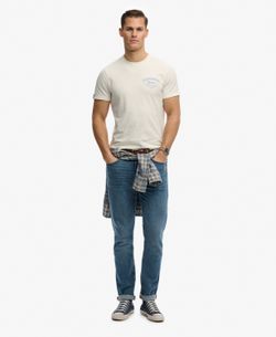 Camiseta de m/c con backprint letras branding Superdry Off White