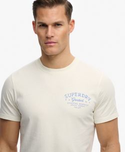 Camiseta de m/c con backprint letras branding Superdry Off White