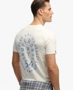 Camiseta de m/c con backprint letras branding Superdry Off White