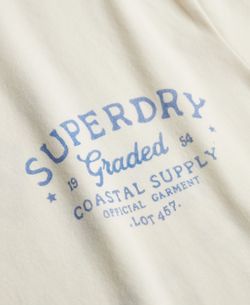 Camiseta de m/c con backprint letras branding Superdry Off White