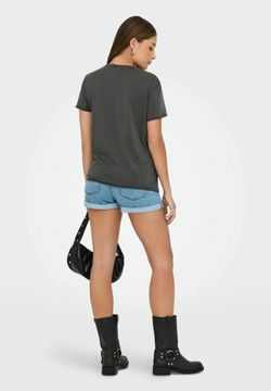 Camiseta de m/c con letras embrance Only Gunmetal