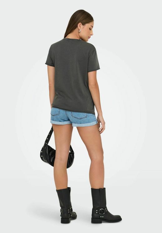 Camiseta de m/c con letras embrance Only Gunmetal