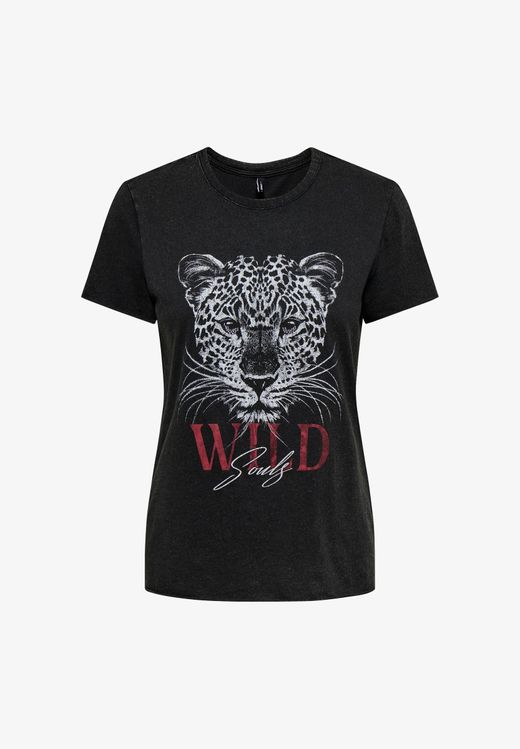 Camiseta de m/c con tigre & wild souls Only Black 1