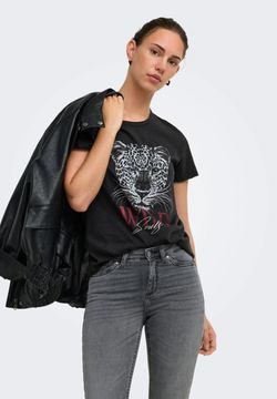 Camiseta de m/c con tigre & wild souls Only Black 1