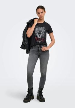 Camiseta de m/c con tigre & wild souls Only Black 1