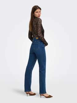 Camiseta de m/l con estampado animal print gasa Only Raw Umber