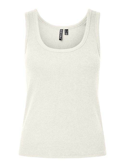 Camiseta de tirantes canalé Pieces Coconut Milk