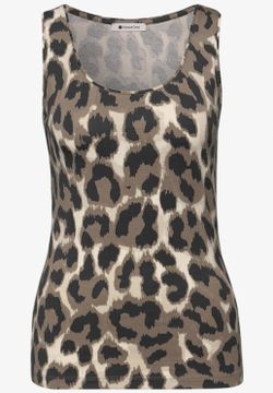 Camiseta de tirantes con animal print Street One Beige