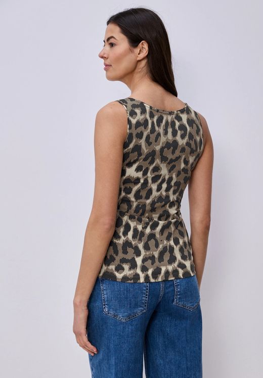 Camiseta de tirantes con animal print Street One Beige