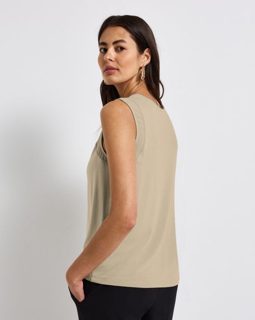Camiseta de tirantes con detalle gasa Street One Beige