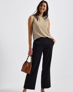 Camiseta de tirantes con detalle gasa Street One Beige