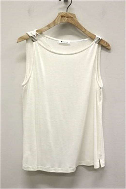 Camiseta de tirantes con detalle metálico Street One Off White
