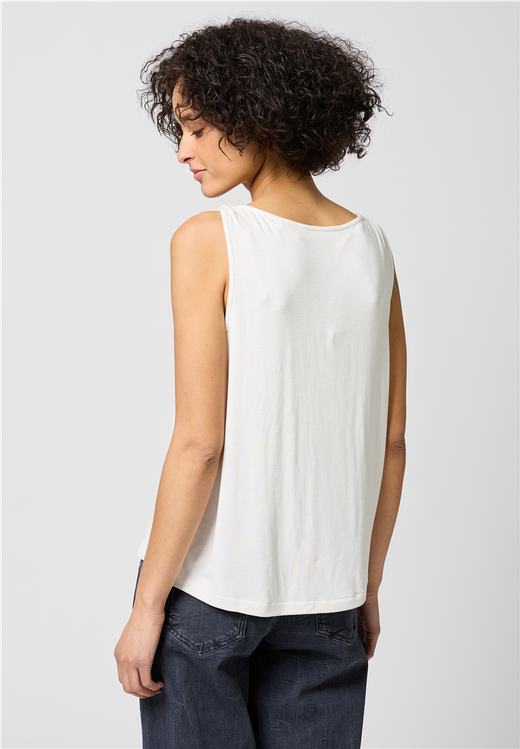 Camiseta de tirantes con detalle metálico Street One Off White