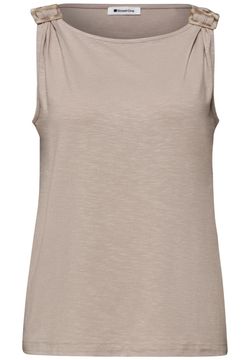 Camiseta de tirantes con hebillas en los hombros Street One Sand