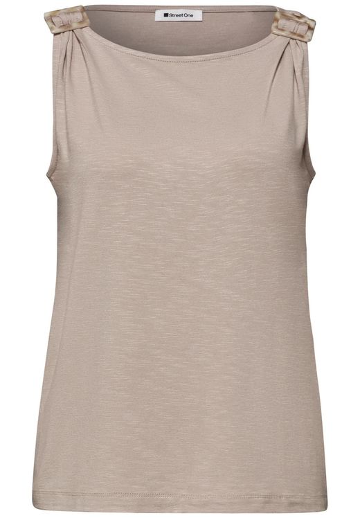Camiseta de tirantes con hebillas en los hombros Street One Sand