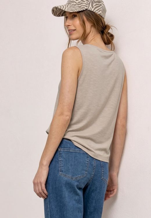 Camiseta de tirantes con hebillas en los hombros Street One Sand