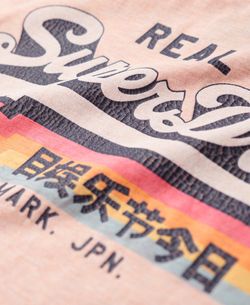 Camiseta de tirantes con print branding Superdry Shell Pink