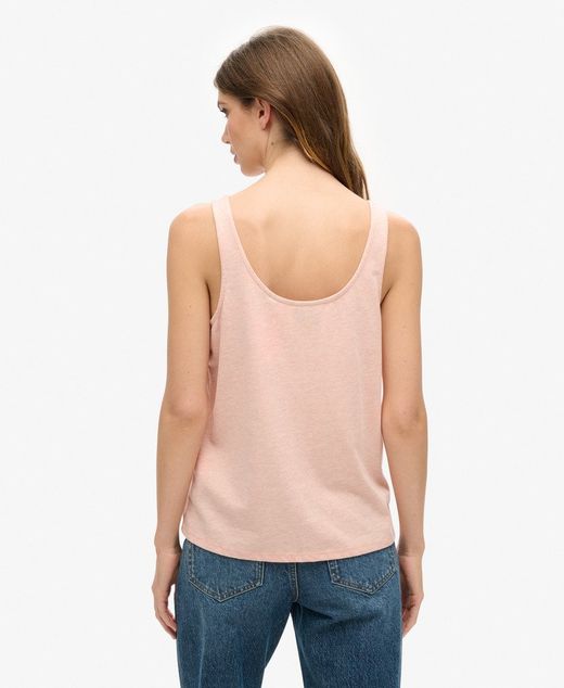 Camiseta de tirantes con print branding Superdry Shell Pink