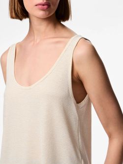 Camiseta de tirantes con rayas finas Pieces Bright White