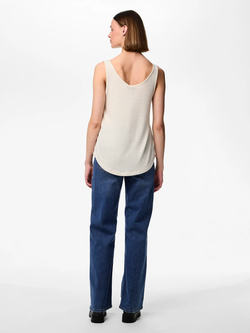 Camiseta de tirantes con rayas finas Pieces Bright White