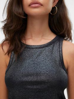 Camiseta de tirantes metalizada Vero Moda Black