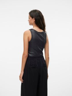 Camiseta de tirantes metalizada Vero Moda Black