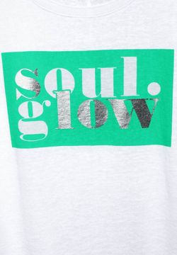 Camiseta jaspeada con print metalizado Street One White