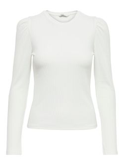 Camiseta lisa con canalé Only Cloud Dancer