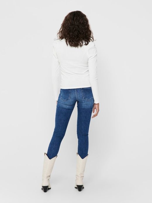 Camiseta lisa con canalé Only Cloud Dancer