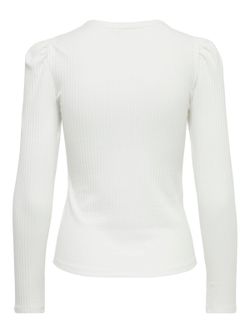 Camiseta lisa con canalé Only Cloud Dancer