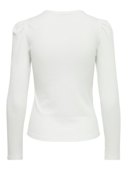 Camiseta lisa con canalé Only Cloud Dancer