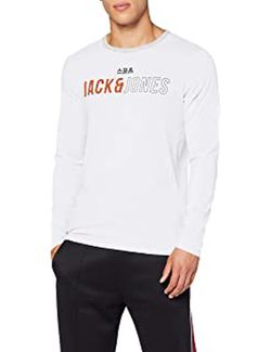 T-shirt tinta unita con lettere del marchio Jack & Jones White