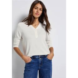Camiseta m. 3/4 de cuello pico Street One Off White