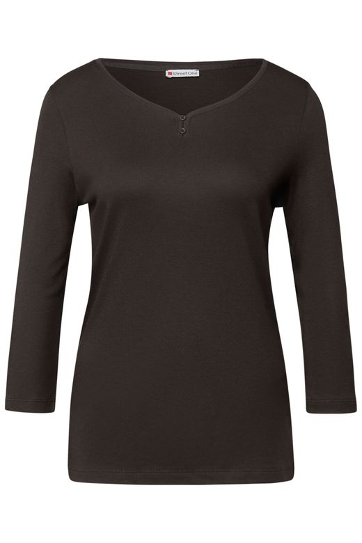 Camiseta manga 3/4 botones Street One Deep Roast