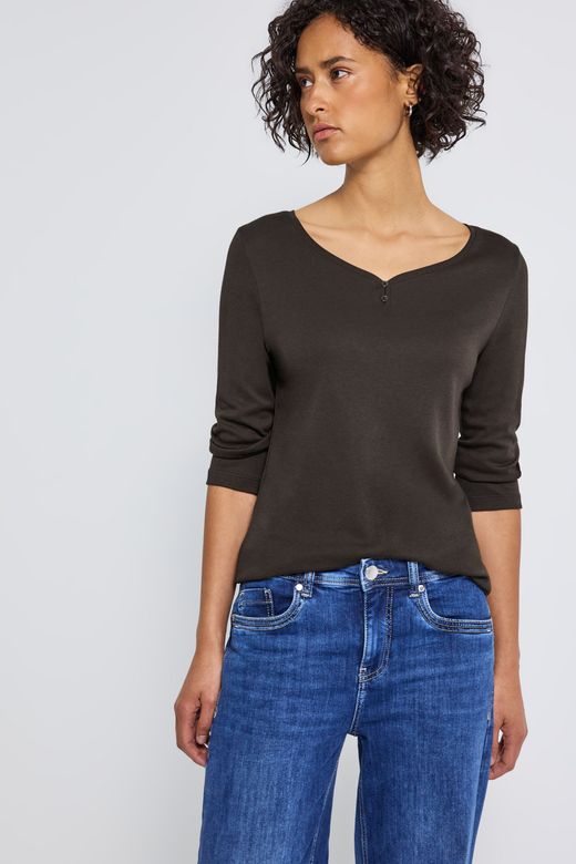 Camiseta manga 3/4 botones Street One Deep Roast